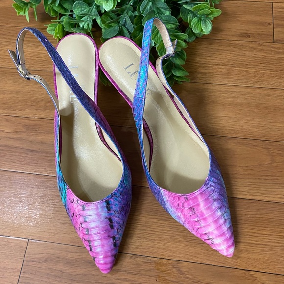 J. Renee LUXE Brisha snakeskin sling backs size 10 - Picture 2 of 5